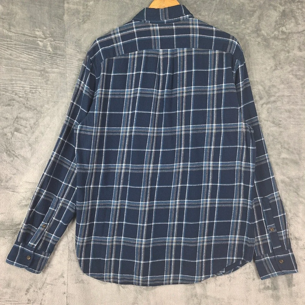 J‎ Crew Shirt Large Blue Classic Flannel Preppy Plaid Button Down Heritage NWT